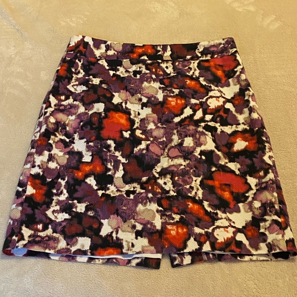 ANN TAYLOR Printed Cotton Pencil Skirt
